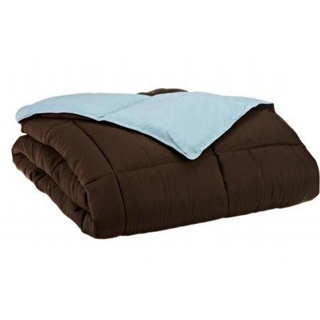 GRAND DOWN All Season Down Alternative Reversible Comforter  King-Chocolate/Sky Blue COMFORTER KG REV-CS